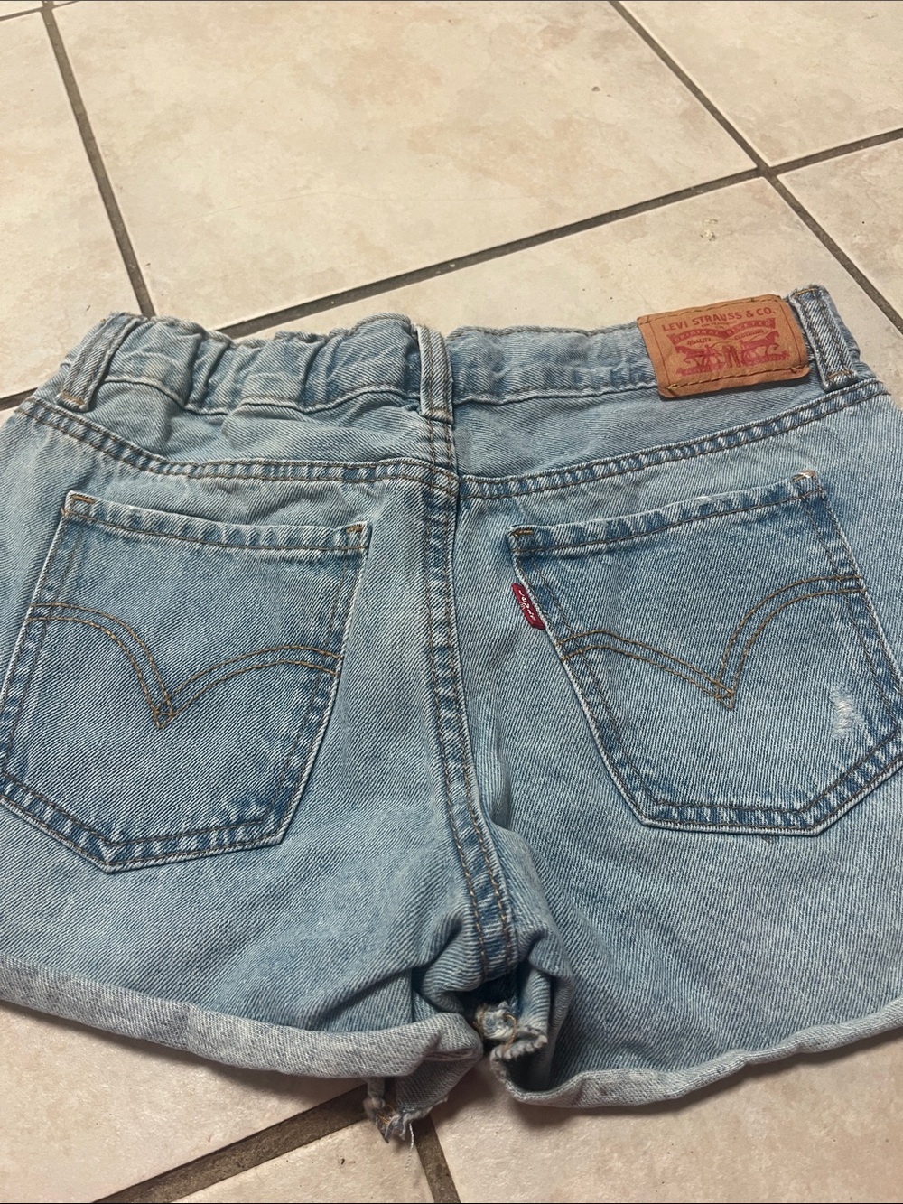 Levi's teen’s  Light Blue Washed Denim Jean Shorts